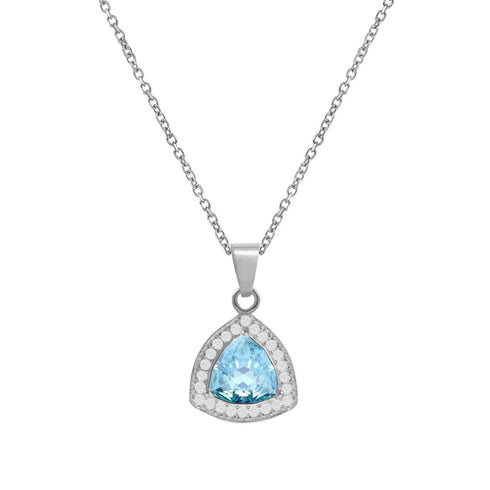 Sudraba kulons "Stihijas Maģija (Aquamarine Diamond Touch Light)" ar Swarovski™ kristāliem
